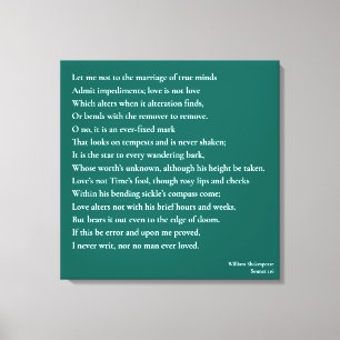 Lienzo Sonnet 116Permítanme no casarme con las mentes ver