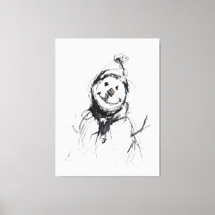 Lienzo Sonriente feliz hombre de nieve