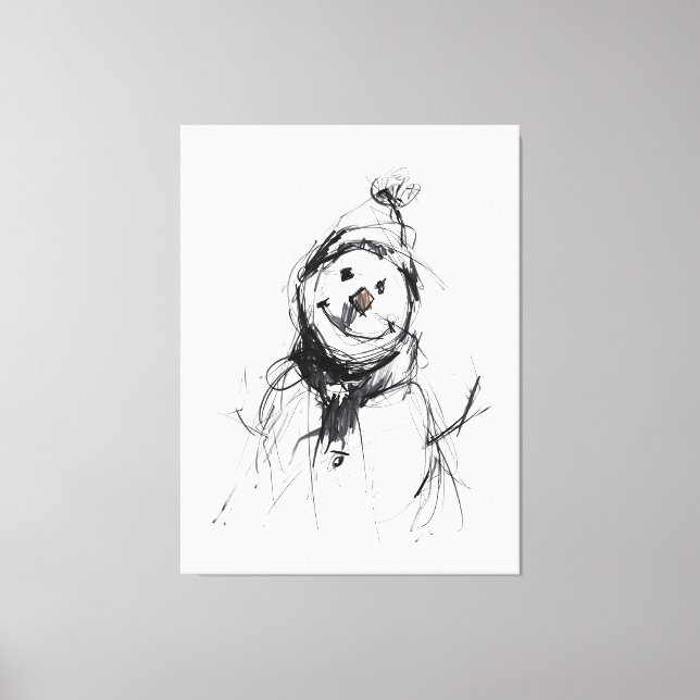 Lienzo Sonriente feliz hombre de nieve (Anverso)