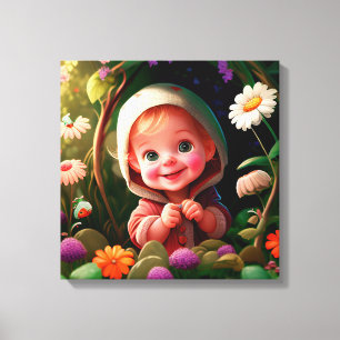 Lienzo Sonriente niño 3d