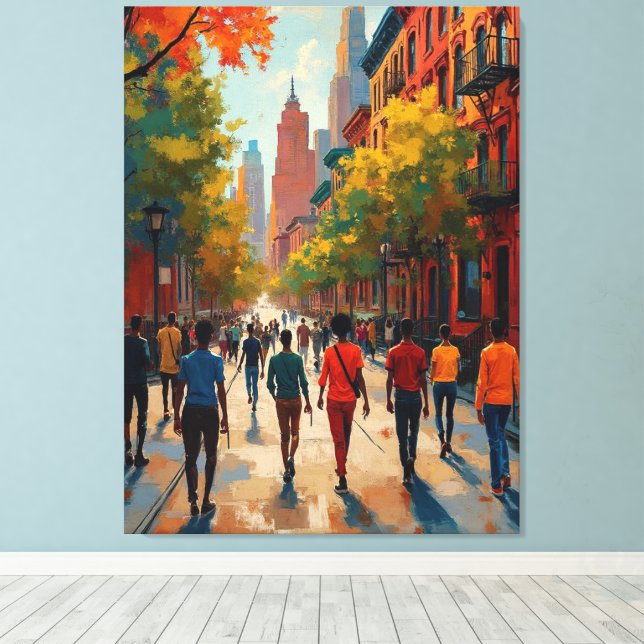 Lienzo Sophisticated Harlem Renaissance Street (Insitu (piso de madera))
