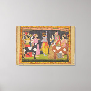 Lienzo Soporte de elevación Govardhana de Krishna, del