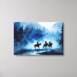 Lienzo Sorprendente pintura acuarela de nativos estadouni