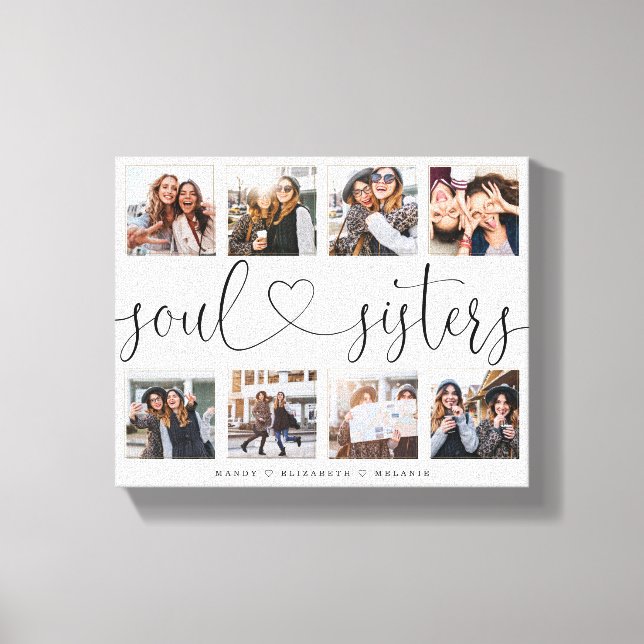 Lienzo Soul Sisters Script Gift For Friends Collage de fo (Anverso)