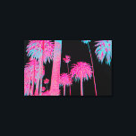 Lienzo South Beach Art Deco Miami Florida Neon Canvas Art<br><div class="desc">South Beach Art Deco Miami Florida Neon Canvas Art of Neon Palm Trees en obras de arte de tela envueltas por la noche.</div>