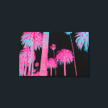 Lienzo South Beach Art Deco Miami Florida Neon Canvas Art<br><div class="desc">South Beach Art Deco Miami Florida Neon Canvas Art of Neon Palm Trees en obras de arte de tela envueltas por la noche.</div>