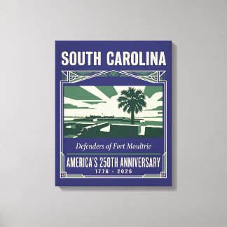 Lienzo South Carolina Art Deco América 250.º Aniversario