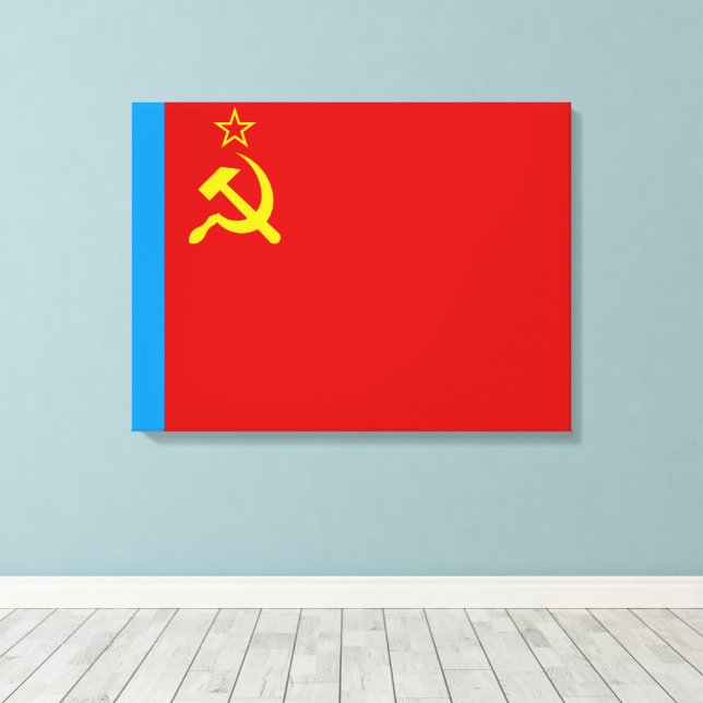 Lienzo Soviet Russia Flag, USSR, CCCP, Communism, Lenin (Insitu (piso de madera))