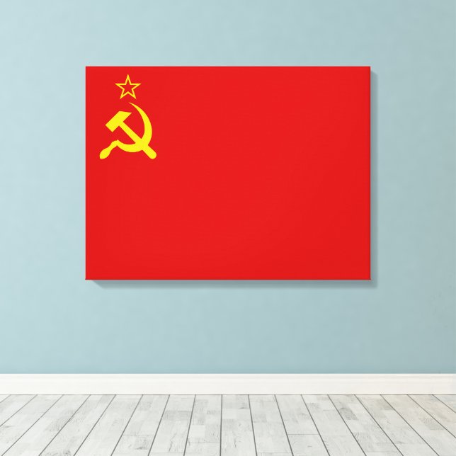 Lienzo Soviet Union Flag, USSR, CCCP, Communism, Lenin (Insitu (piso de madera))