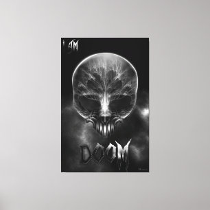 Lienzo Soy Doom Fractal Skull