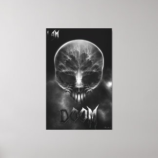 Lienzo Soy Doom Fractal Skull