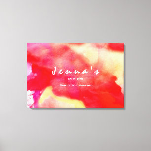 Lienzo SOY EL Rótulo RED WATERCOLOR Bat Mitzvah A Bordo