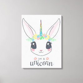 Lienzo Soy un conejo unicornio (arte lindo para Chicas)