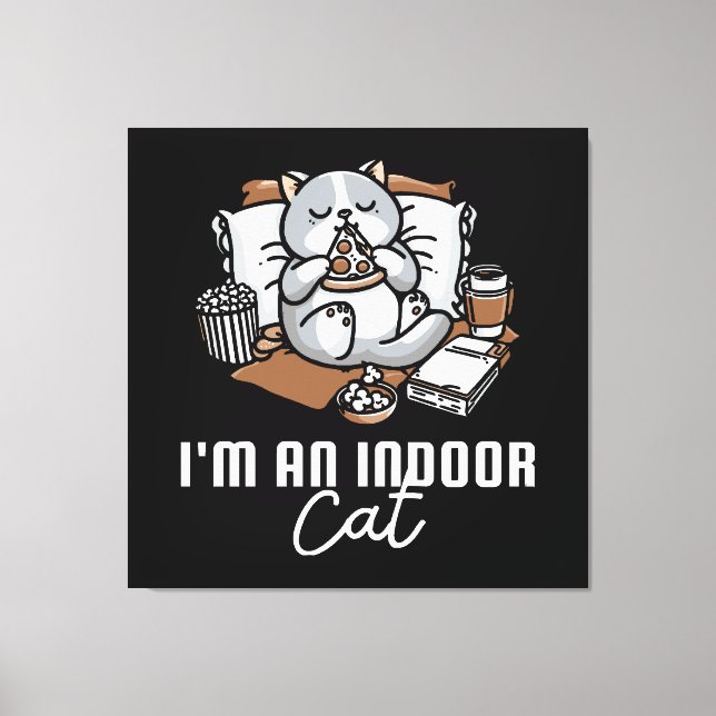 Lienzo Soy un gato de interior - Gato introvertido (Anverso)