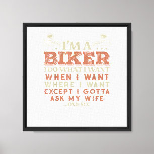 Lienzo Soy un motociclista hago lo que quiero divertido m