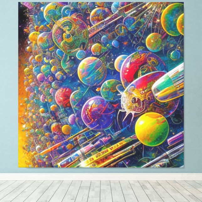 Lienzo Space Race canvas print (Insitu (piso de madera))