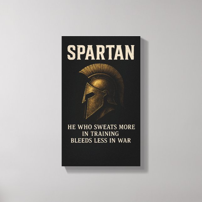 Lienzo Spartan Motivation Wall Art, Motivational Quote, (Anverso)