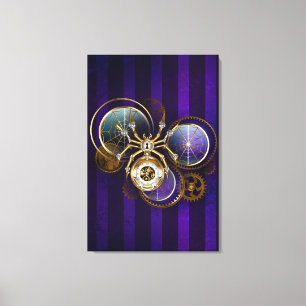 Lienzo Spider Steampunk sobre fondo morado