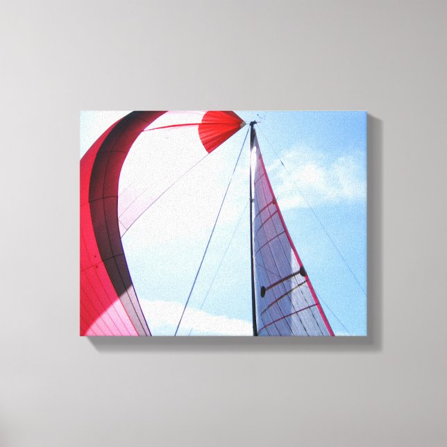 Lienzo Spinnaker Rojo Con Sol (Anverso)