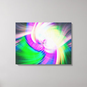 Lienzo SPIRALFLUO - Fractal Psicodélico Colorido Moderno