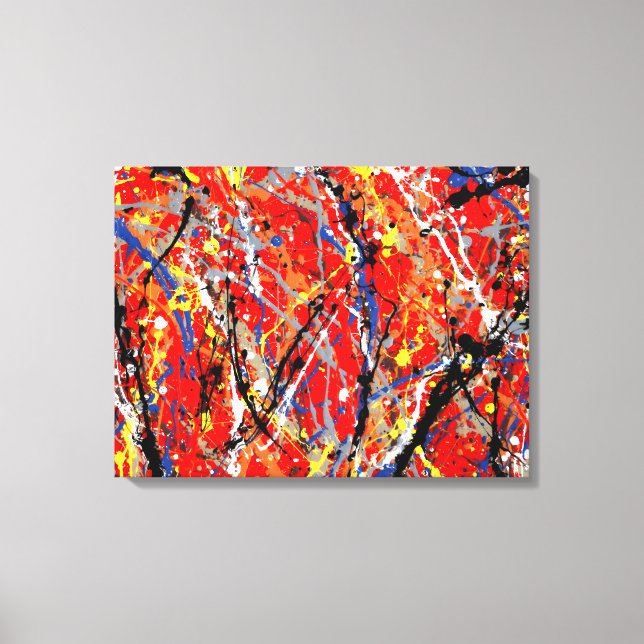 Lienzo SPLATTER COLORIDO LXIV - Pintura de acción - (Anverso)