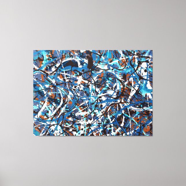 Lienzo SPLATTER COLORIDO LXVII - Pintura de acción - (Anverso)