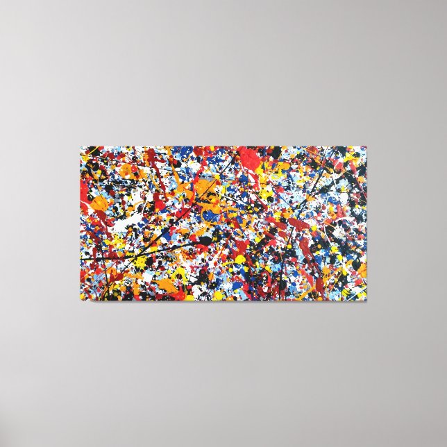 Lienzo SPLATTER COLORIDO VI - Pintura de acción -Resumen- (Anverso)