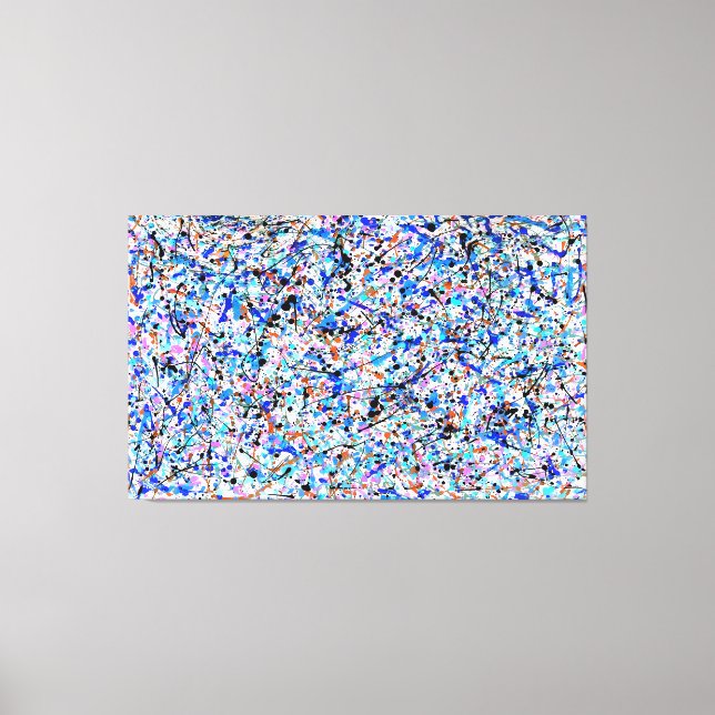 Lienzo SPLATTER COLORIDO XVI - Pintura de acción -Resumen (Anverso)