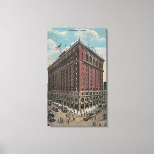 Lienzo Spokane, WA - vista del hotel de Davenport