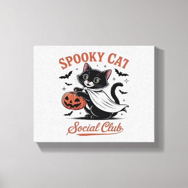 Lienzo Spookone Cat Social Club PNG - Cute Kitten Classic (Anverso)