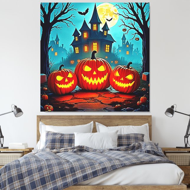 Lienzo  Spooky Night Haunted House Thrills (Insitu(Dormitorio))