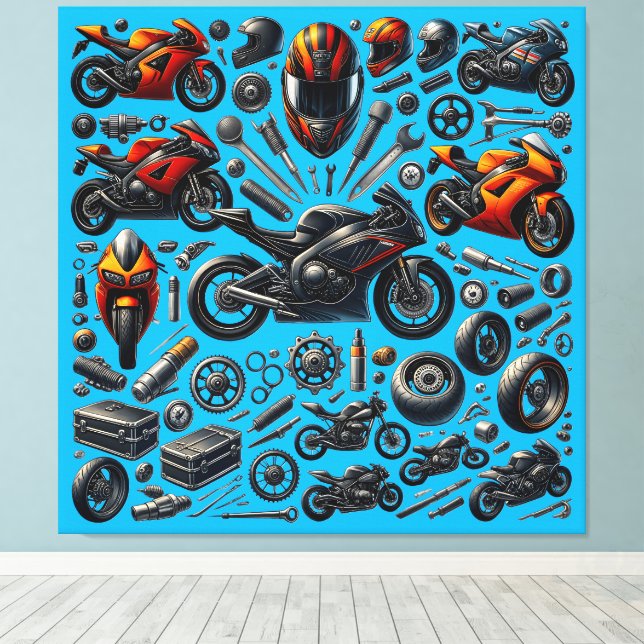 Lienzo Sports Motorcycles : Speed and Performance (Insitu (piso de madera))