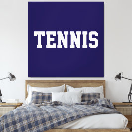 Lienzo Sporty Bold Navy Blue Athletic White TENNIS Text