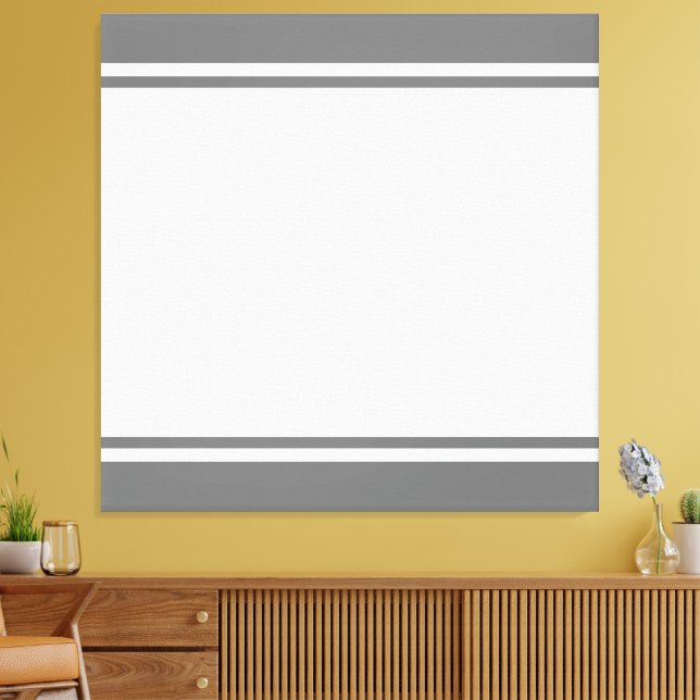 Lienzo Sporty Modern Gray Edge Carreras Stripes On White (Insitu (Sala de estar))