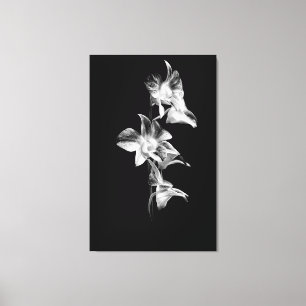 Lienzo Spray de orquídeas en blanco y negro