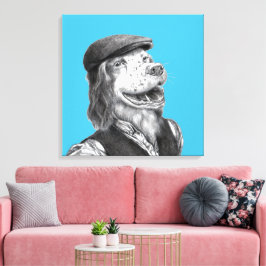 Lienzo Springer Spaniel con Gorra plano (azul de la vieja