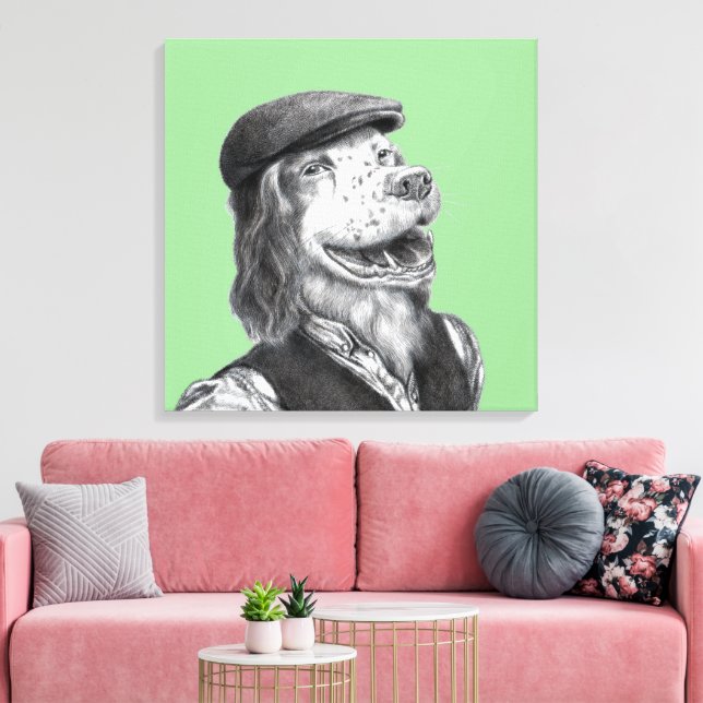 Lienzo Springer Spaniel con Gorra plano (Moegi) (Insitu (Sala de estar))