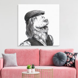 Lienzo Springer Spaniel con Gorra plano (Nieve)