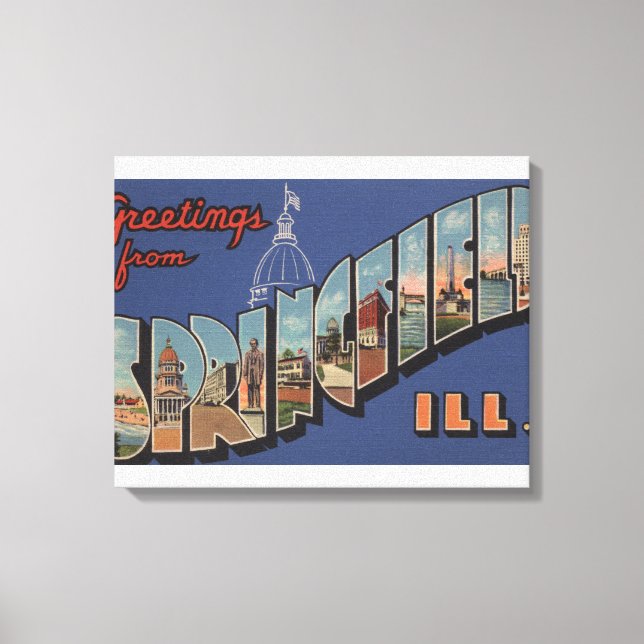 Lienzo Springfield, Illinois - Escenas de letras grandes (Anverso)