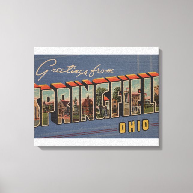 Lienzo Springfield, Ohio - Escenas de letras grandes (Anverso)
