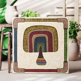 Lienzo Square Abstract Mushroom