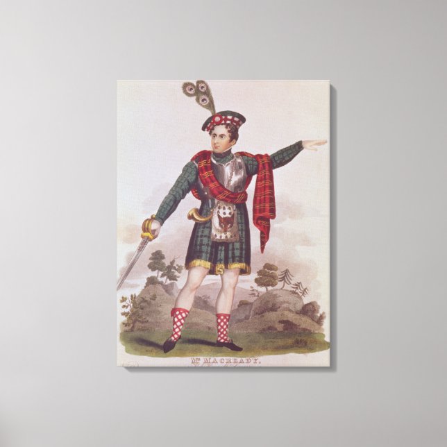 Lienzo Sr. Macready en el papel de Rob Roy Macgregor (Anverso)
