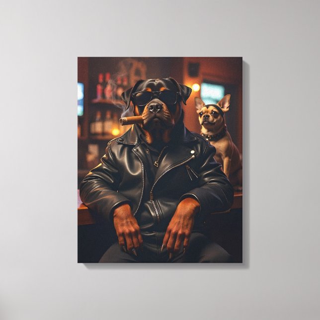 Lienzo Sr. Rottie Guay con Cigar (Anverso)