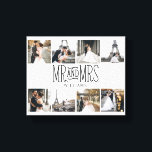 Lienzo Sr. y la Sra. Eight Photo Hand Lettered Monogram<br><div class="desc">Este es el diseño perfecto para los recién casados,  agregar fotos memorables y cambiar fácilmente el nombre.</div>