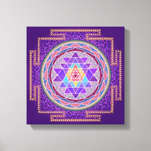 Lienzo Sri púrpura Yantra