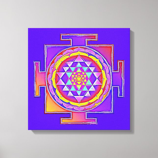 Lienzo Sri Yantra - Diseño de símbolo del hinduismo 1 (Anverso)