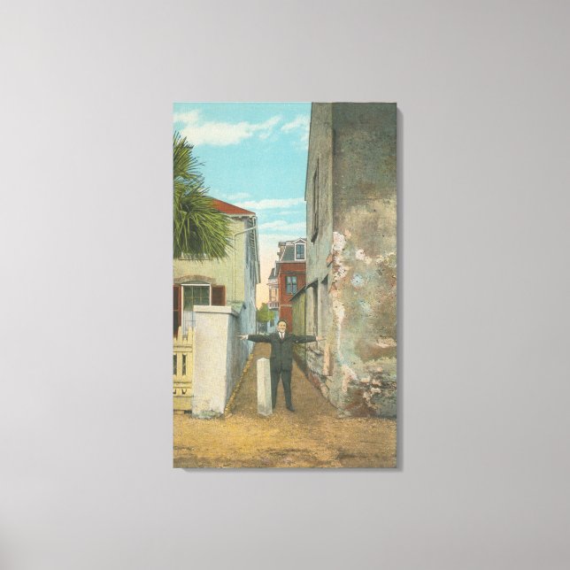 Lienzo St. Augustine, FL - Vista de Treasury Street y (Anverso)