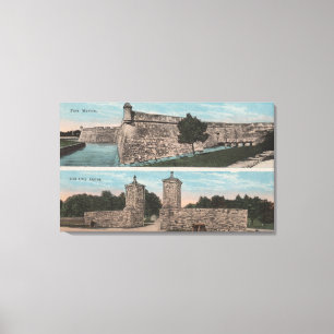 Lienzo St Augustine, FL - vista del pie Marion y ciudad