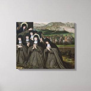 Lienzo St. Claire con su hermana, Inés y monjas