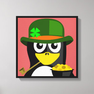 LIENZO "ST. EL DÍA DE PATRICK" PENGUIN